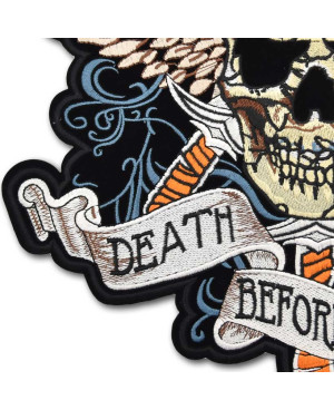Moto nášivka Death Before Dishonor XXL na záda 30 cm x 30 cm
