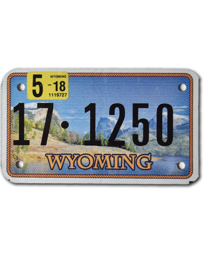 Motoros amerikai rendszám Wyoming Mountains 17-1250