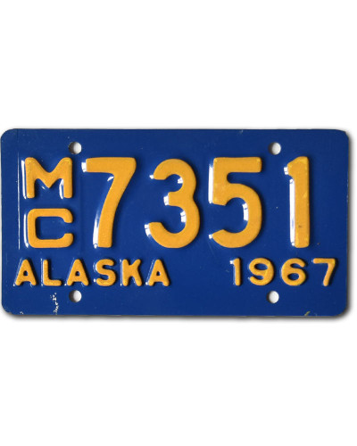 Motoros amerikai rendszám Alaska 1967 Blue MC 7351