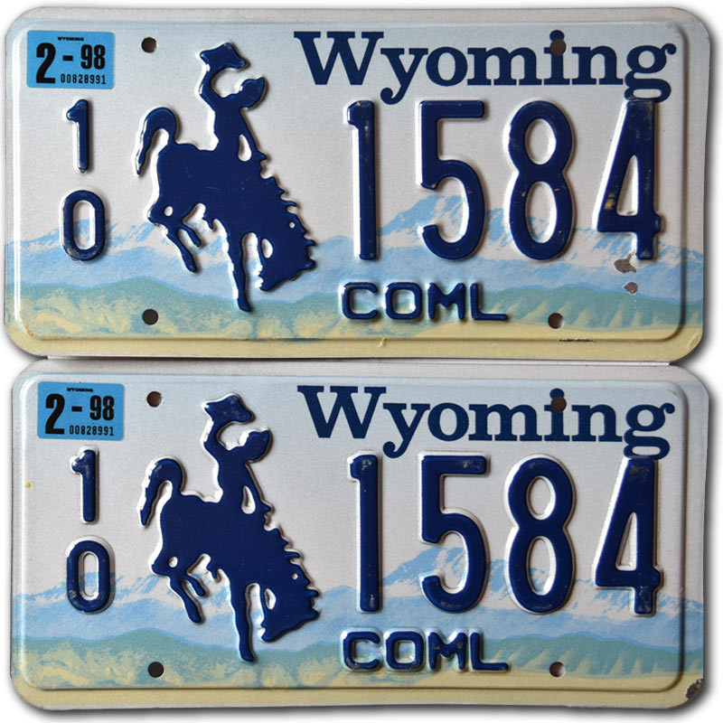 Amerikai rendszám Wyoming Coml 1584 pár