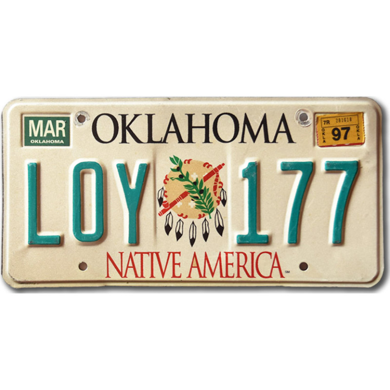 Amerikai rendszám Oklahoma Native America