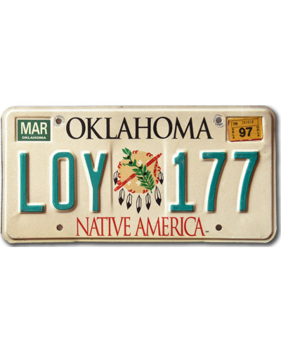 Amerikai rendszám Oklahoma Native America