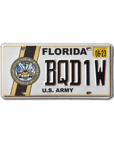 Amerikai rendszám Florida US Army BQD1W