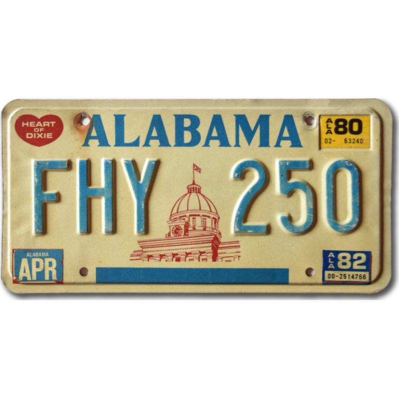 Amerikai rendszám Alabama Capitol FHY 250