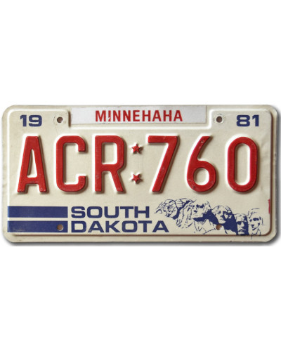 Amerikai rendszám South Dakota Minnehaha ACR 760