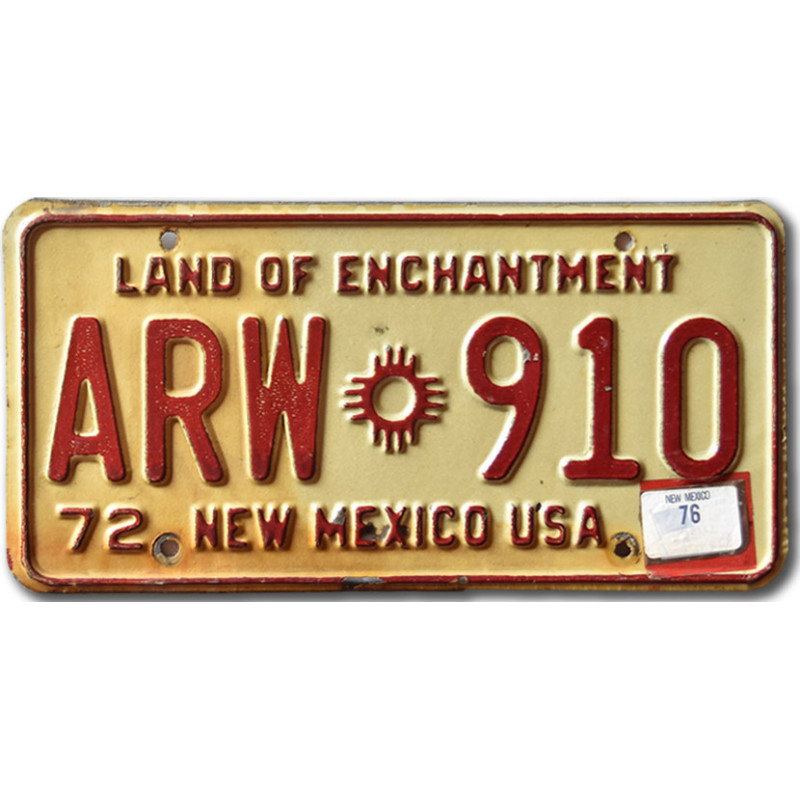 Amerikai rendszám New Mexico 1972 ARW 910