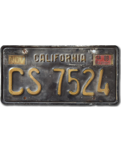 Amerikai rendszám California 1963 Black CS 7524