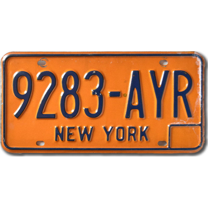 Amerikai rendszám New York Yellow 9283-AYR