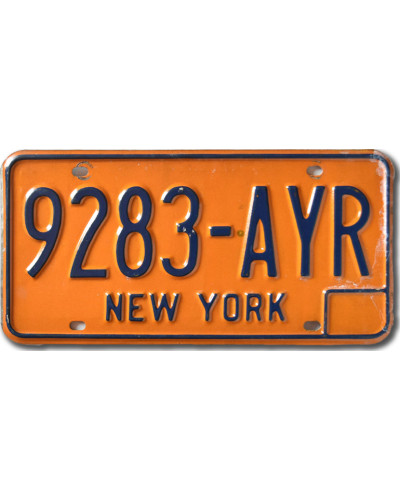 Amerikai rendszám New York Yellow 9283-AYR