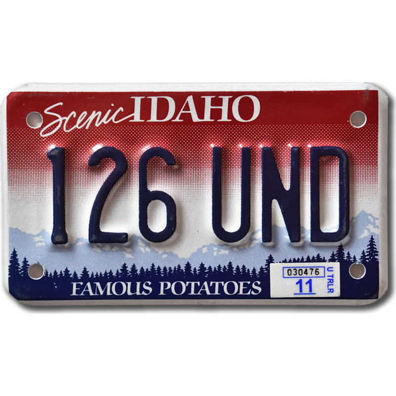 Motoros amerikai rendszám Idaho Famous 126 UND