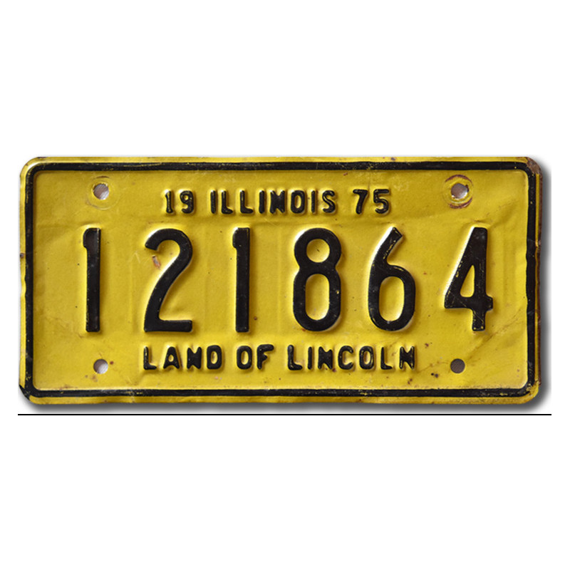 Motoros amerikai rendszám Illinois 1975 Yellow 121864