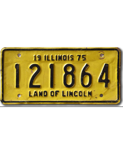 Motoros amerikai rendszám Illinois 1975 Yellow 121864