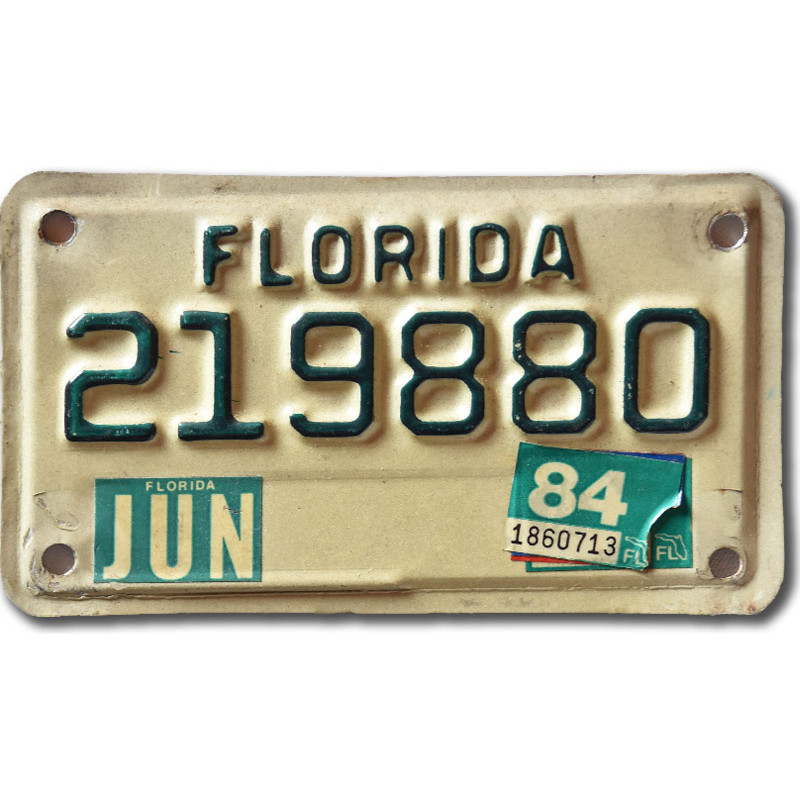 Motoros amerikai rendszám Florida 219880