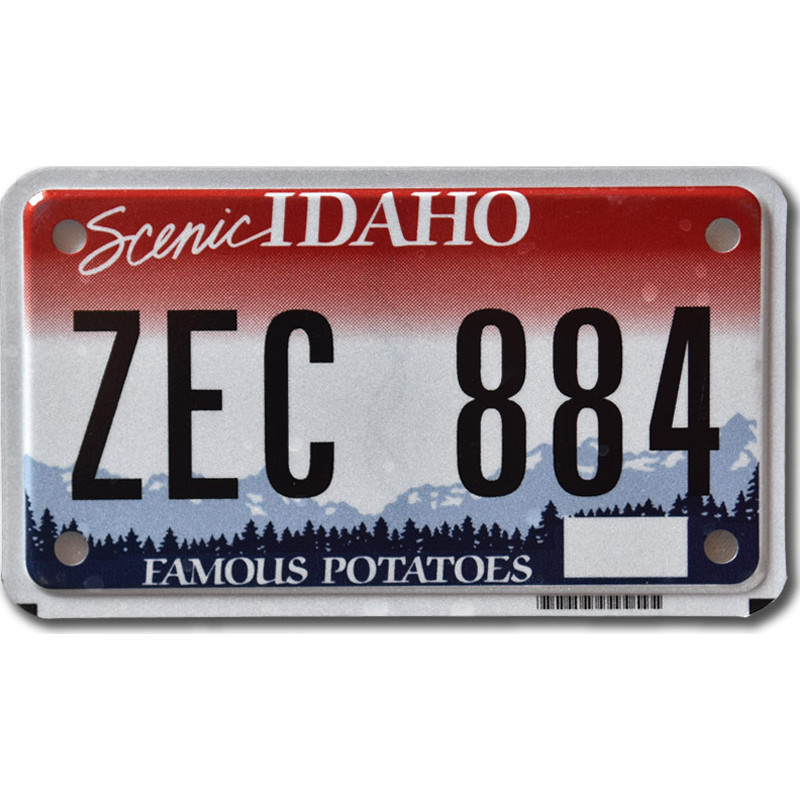 Motoros amerikai rendszám Idaho ZEC 884