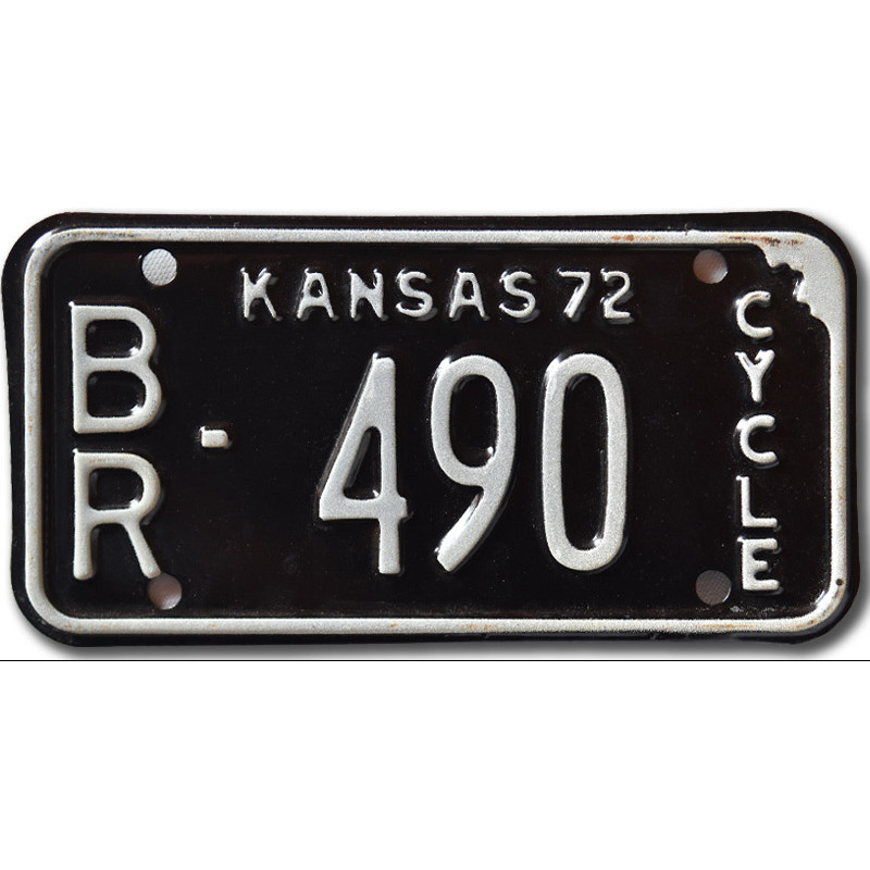 Motoros amerikai rendszám Kansas 1972 BR 490