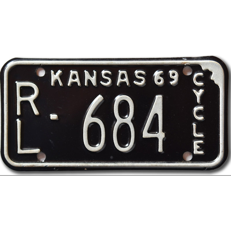 Motoros amerikai rendszám Kansas 1969 RL 684