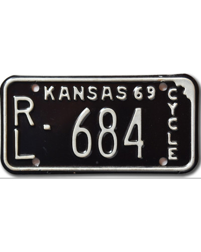 Motoros amerikai rendszám Kansas 1969 RL 684