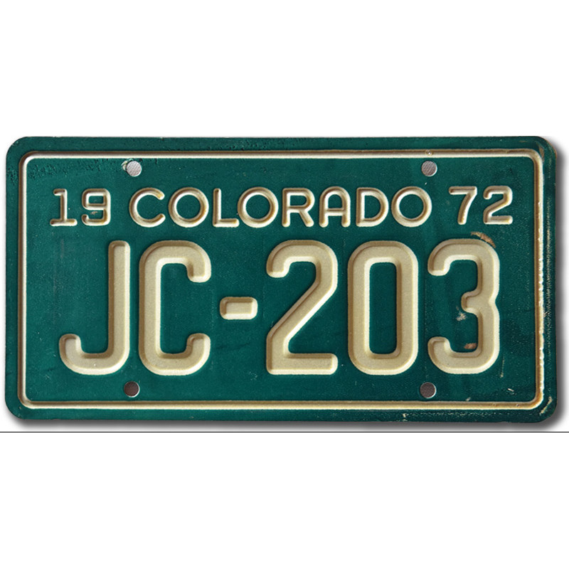 Motoros amerikai rendszám Colorado 1972 JC-203