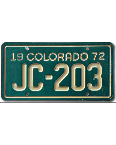 Motoros amerikai rendszám Colorado 1972 JC-203