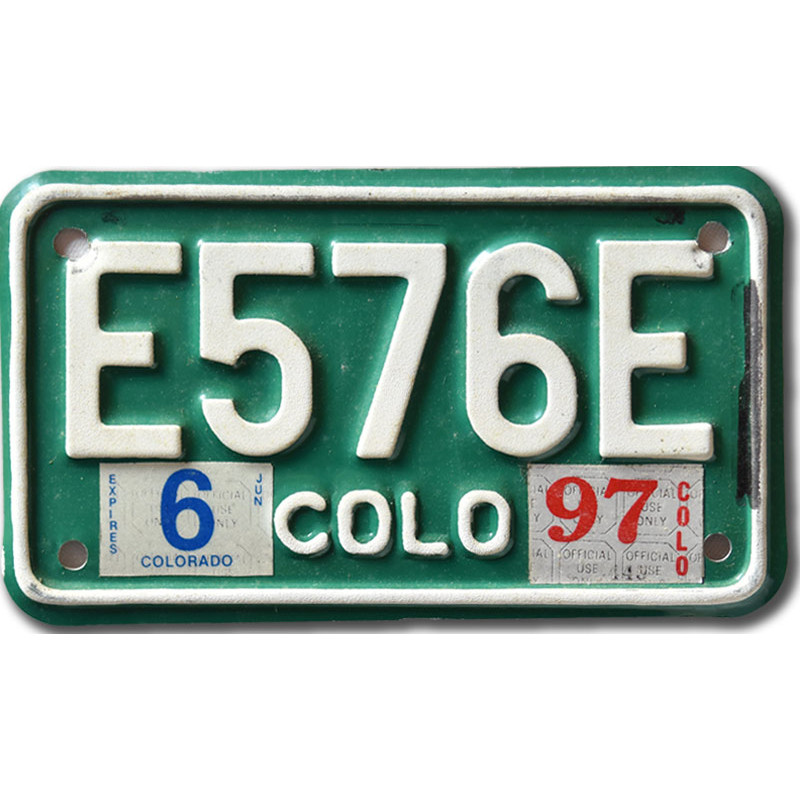 Motoros amerikai rendszám Colorado E576E