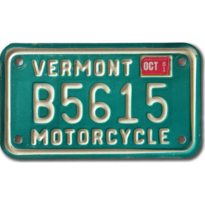 Motoros amerikai rendszám Vermont B5615