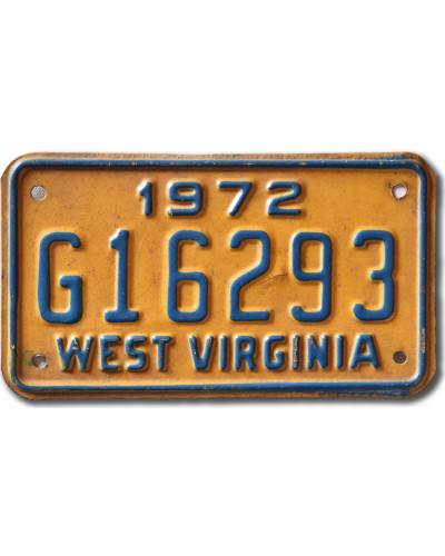 Motoros amerikai rendszám West Virginia G16293