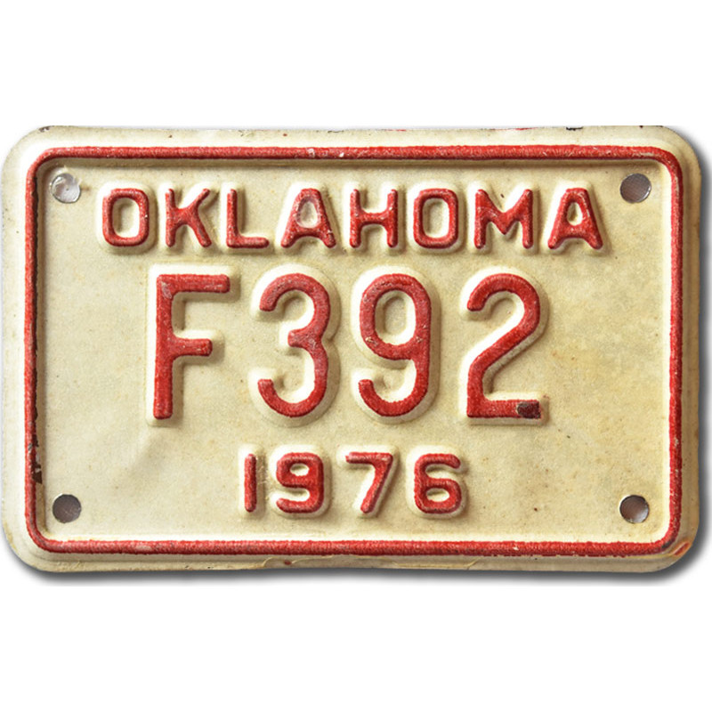 Motoros amerikai rendszám Oklahoma 1976 F392