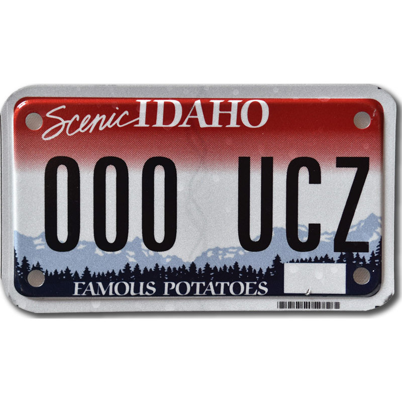 Motoros amerikai rendszám Idaho 000 UCZ