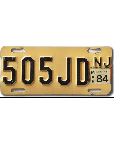 Motoros amerikai rendszám New Jersey 505JD