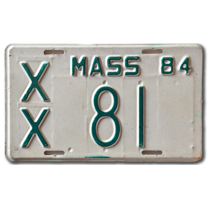 Motoros amerikai rendszám Massachusetts XX 81