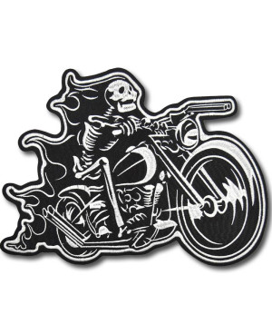 Motoros folt Skeleton on Bike XXL hátul 30 cm x 24 cm