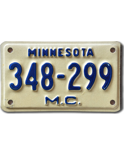 Motoros amerikai rendszám Minnesota 348-299