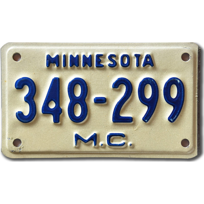 Motoros amerikai rendszám Minnesota 348-299