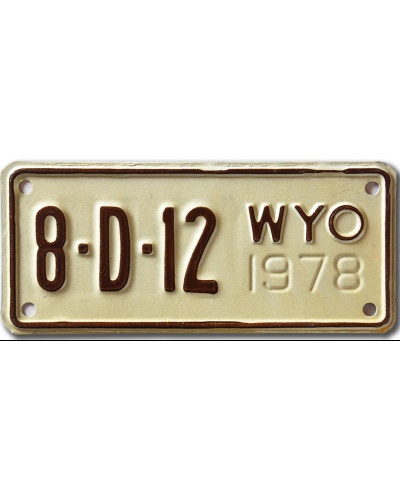 Motoros amerikai rendszám Wyoming 8-D-12