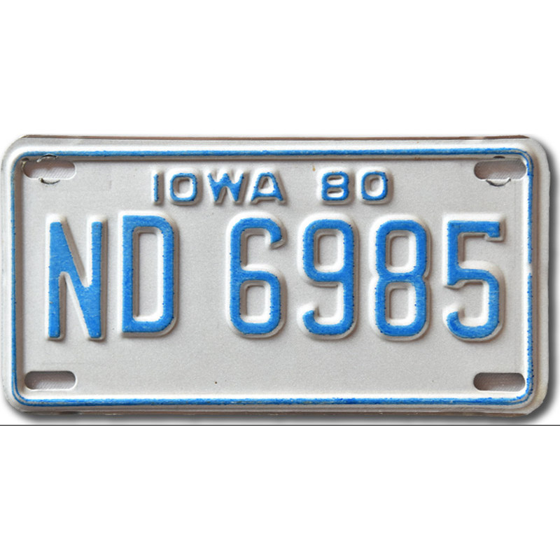 Motoros amerikai rendszám Iowa ND 6985