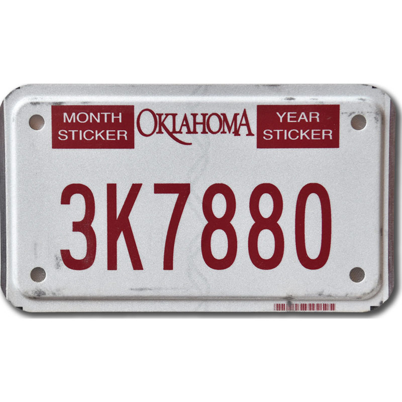 Motoros amerikai rendszám Oklahoma 3K7880