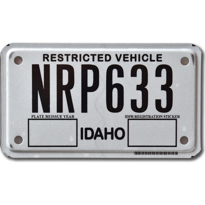 Motoros amerikai rendszám Idaho Restricted NRP633