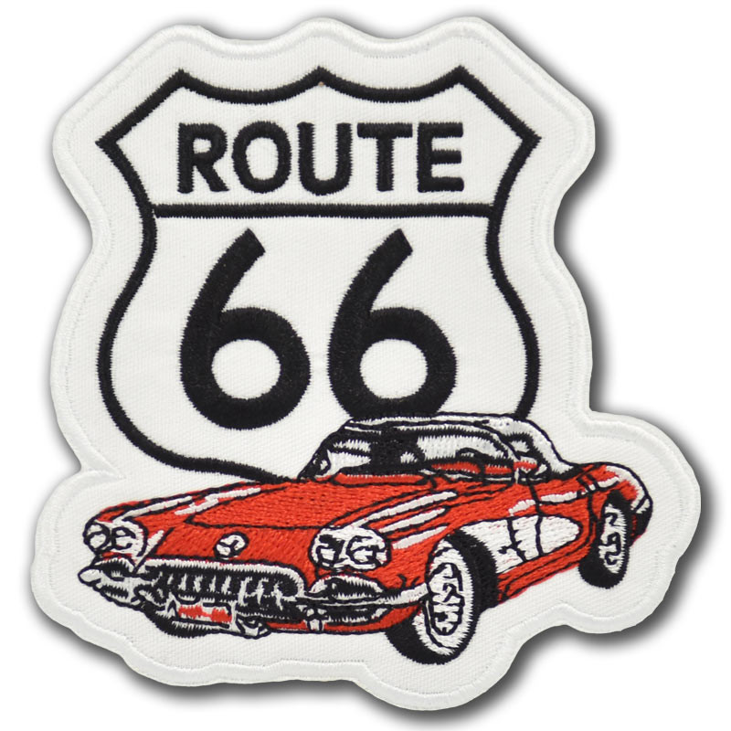 Motoros folt Route 66 Corvette 9 cm x 9 cm