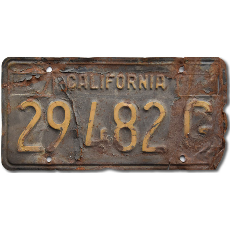 Amerikai rendszám California 1963 Black 29 482 G