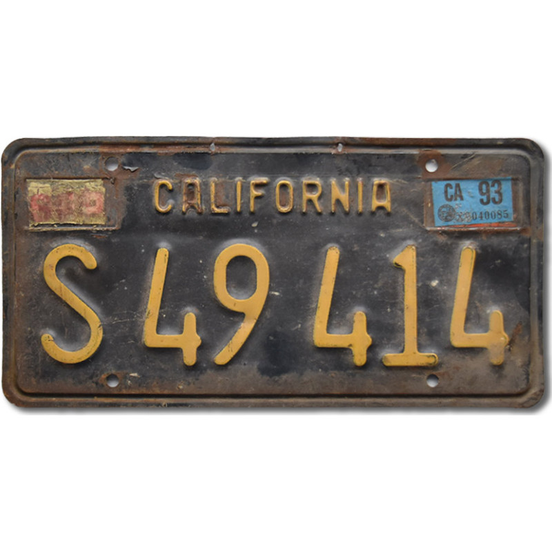 Amerikai rendszám California 1963 Black S 49 414