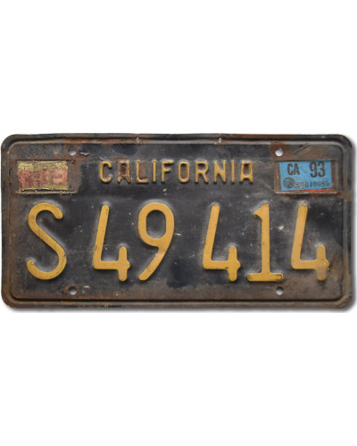 Amerikai rendszám California 1963 Black S 49 414