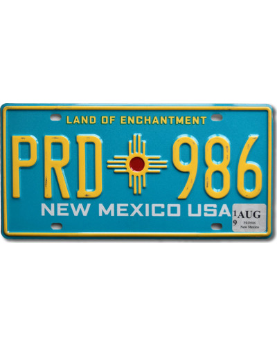 Amerikai rendszám New Mexico Blue PRD 986