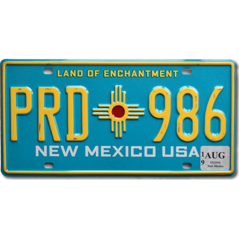 Amerikai rendszám New Mexico Blue PRD 986