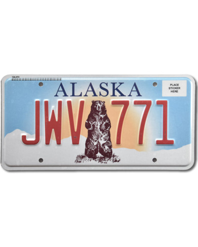 Amerikai rendszám Alaska Grizzly Bear JWV 771