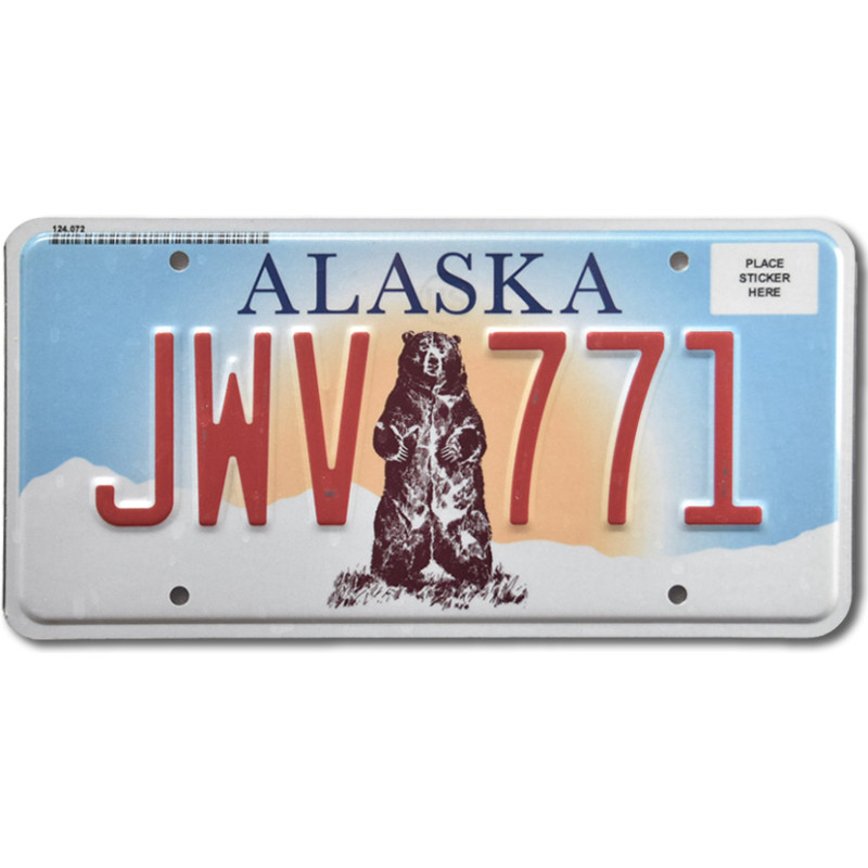 Amerikai rendszám Alaska Grizzly Bear JWV 771