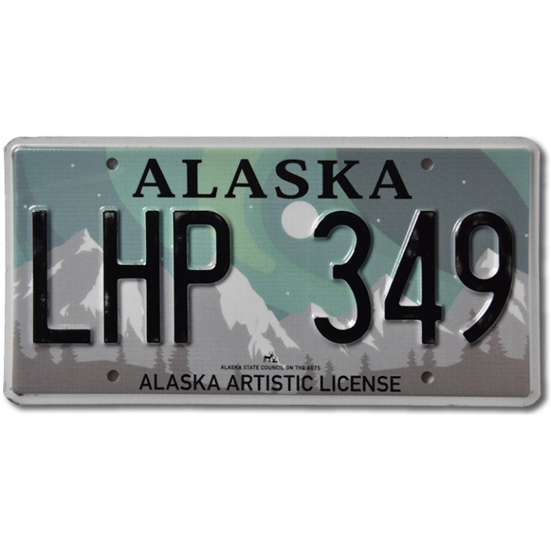 Amerikai rendszám Alaska Aurora Borealis LHP 349