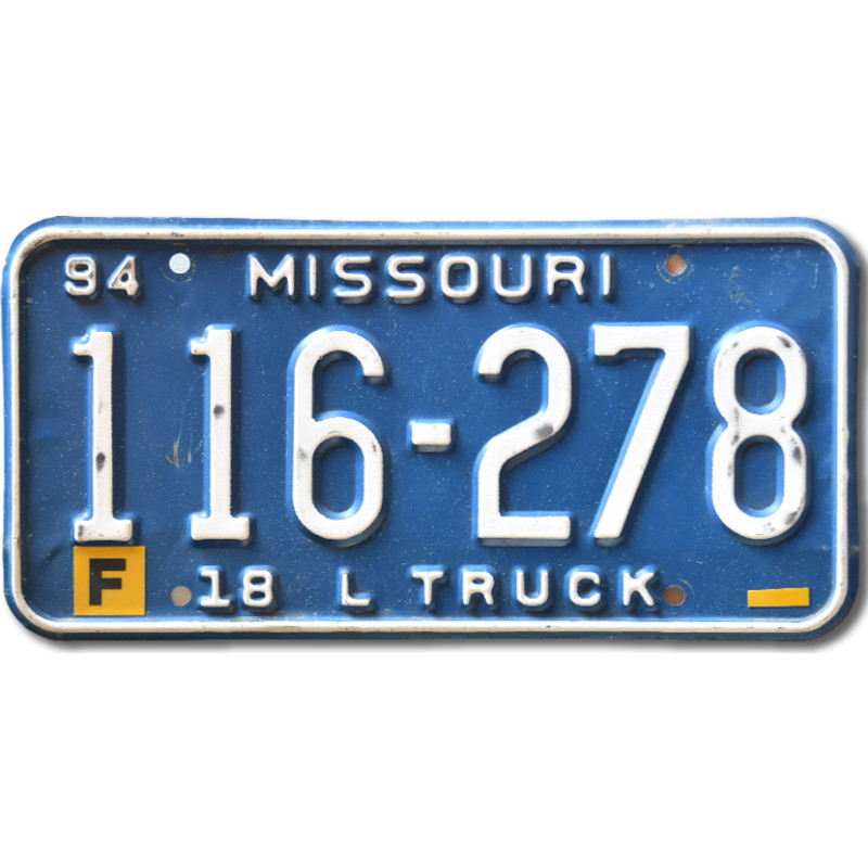 Amerikai rendszám Missouri Blue Truck 116-278