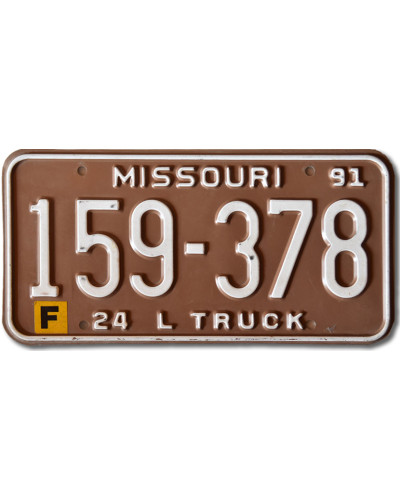 Amerikai rendszám Missouri Brown Truck 159-378