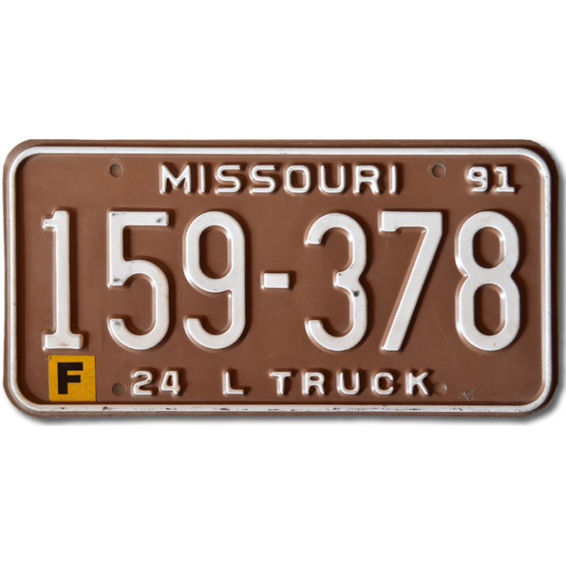 Amerikai rendszám Missouri Brown Truck 159-378