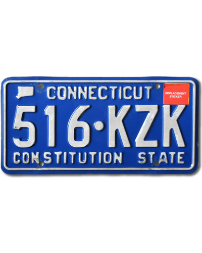 Amerikai rendszám Connecticut Blue Blue 516-KZK